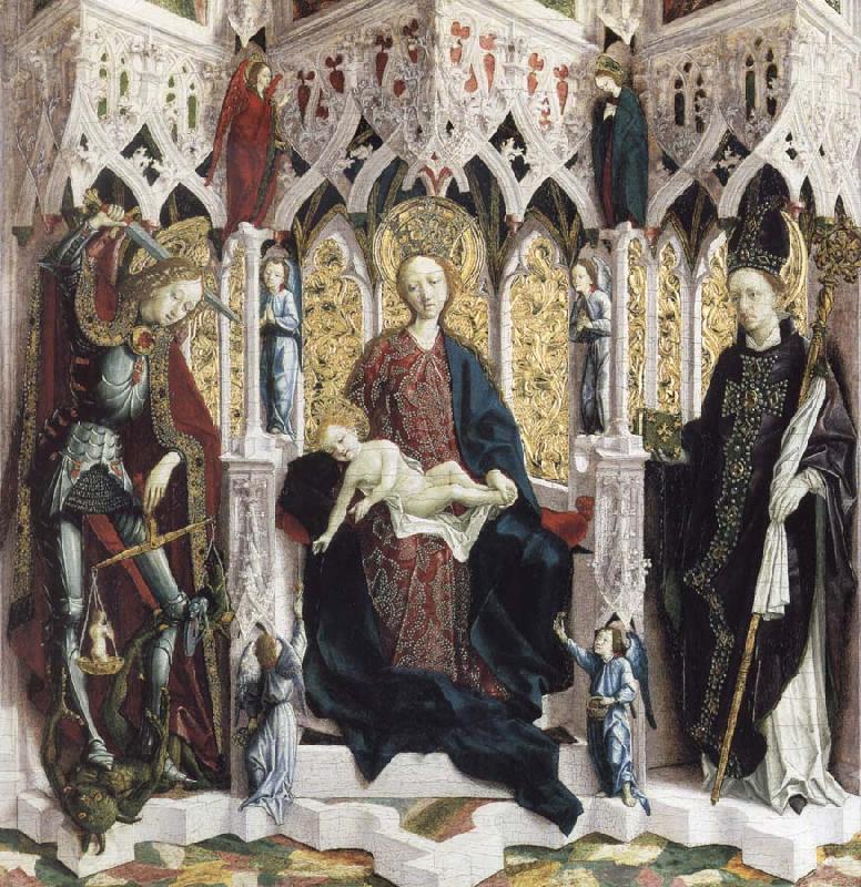 PACHER, Michael The Virgin and Child Enthroned with Angels and Saints